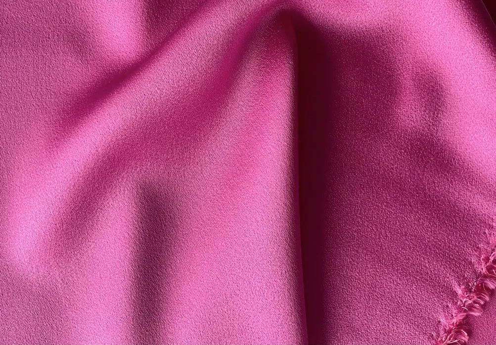 Luxurious Deep Rose Pink Fluid Rayon Blend Crepe Back Satin (Made in Italy)