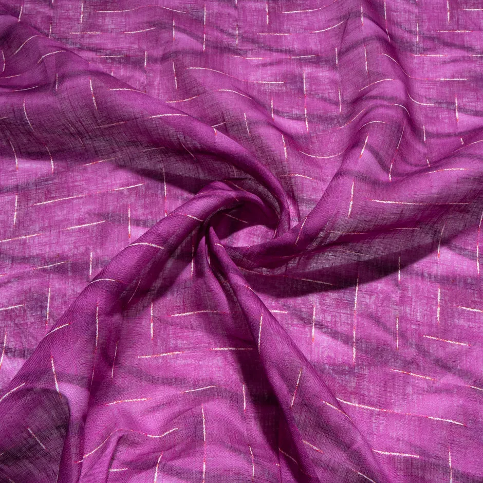 Magenta Printed Lightweight Pure Linen