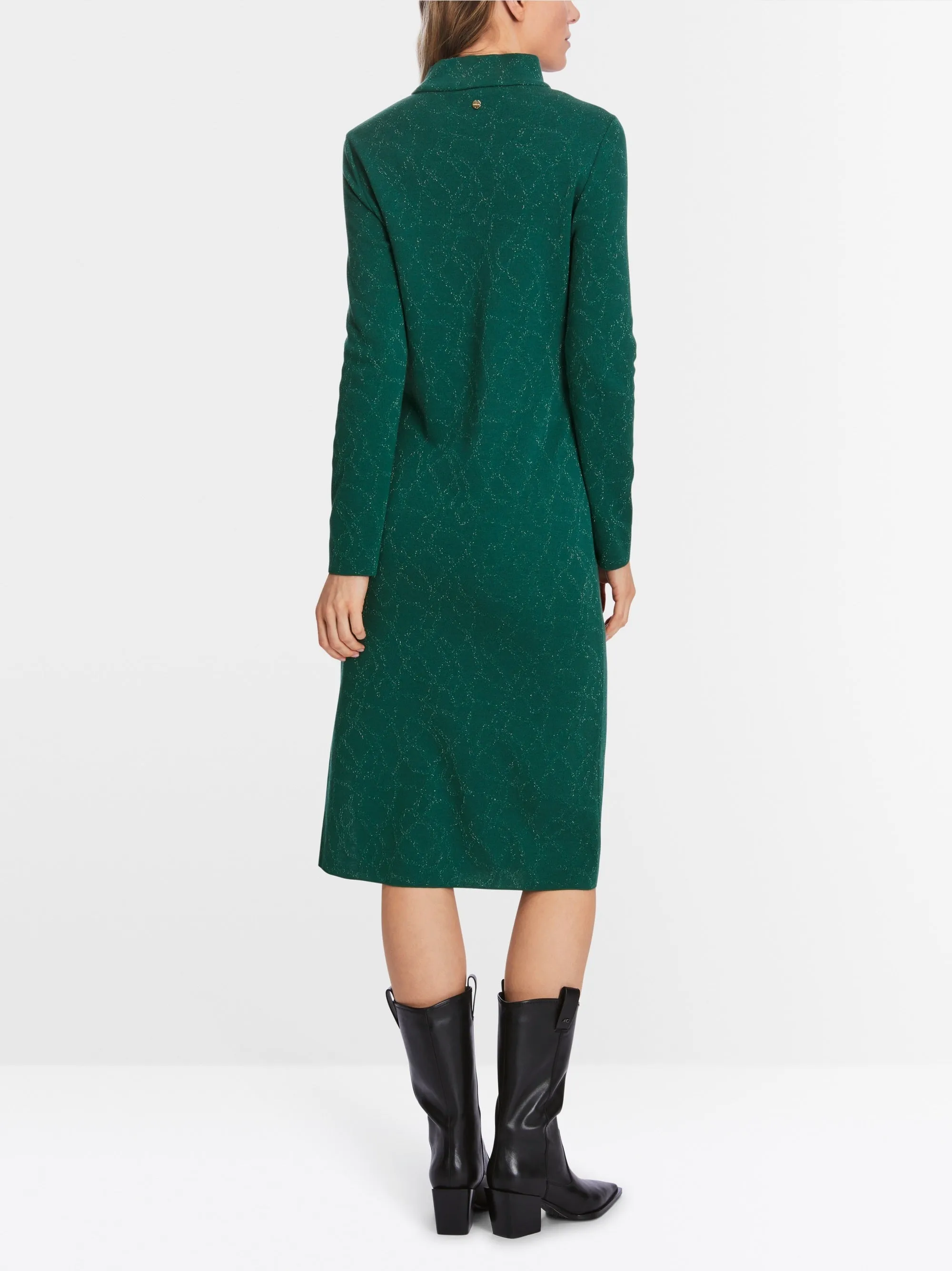 Marc Cain Knitted Glittering Dress Soft Forest