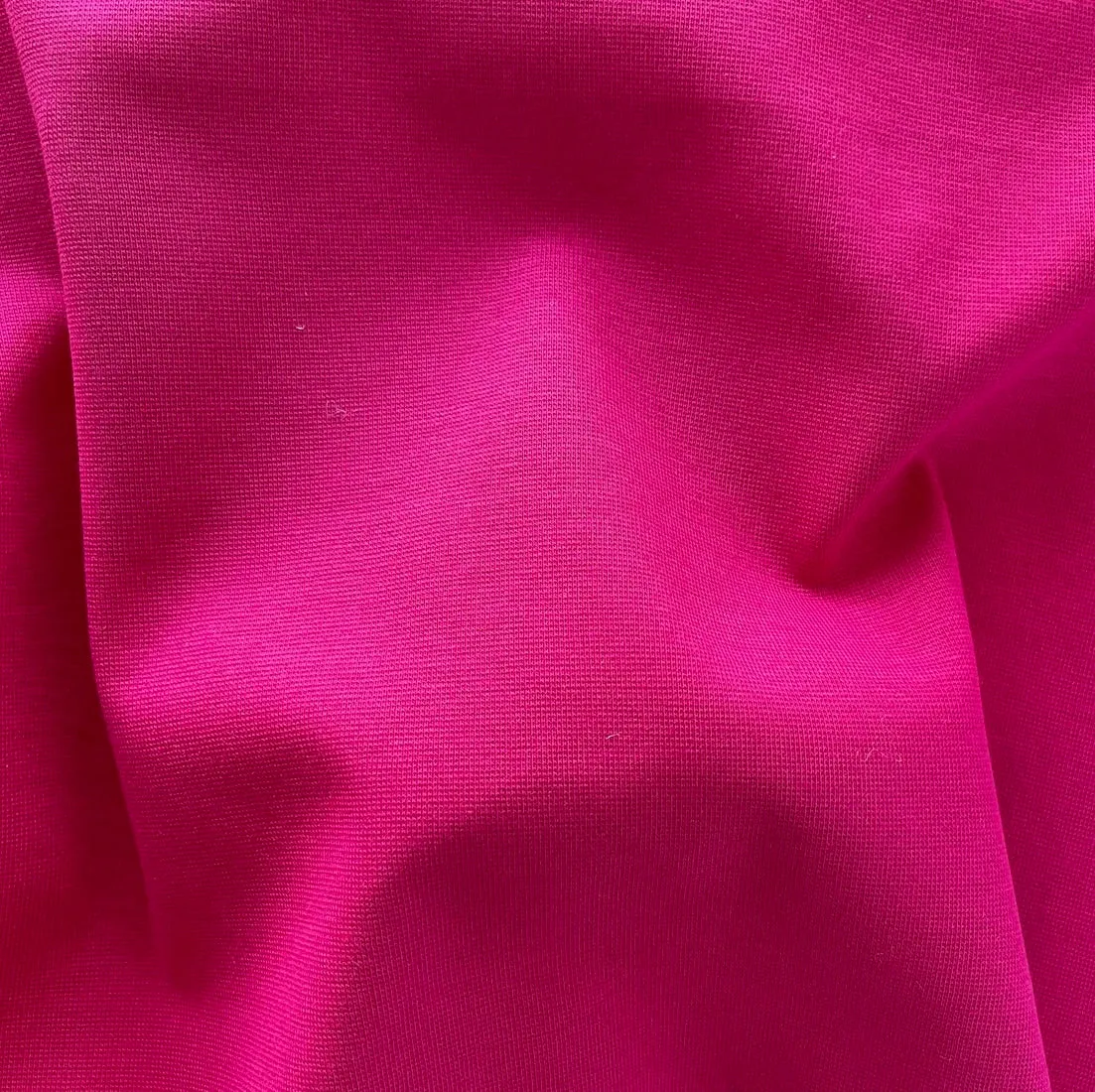 Mid-Weight Shocking Fuchsia Cotton Ponte Double Knit (Made in Italy)