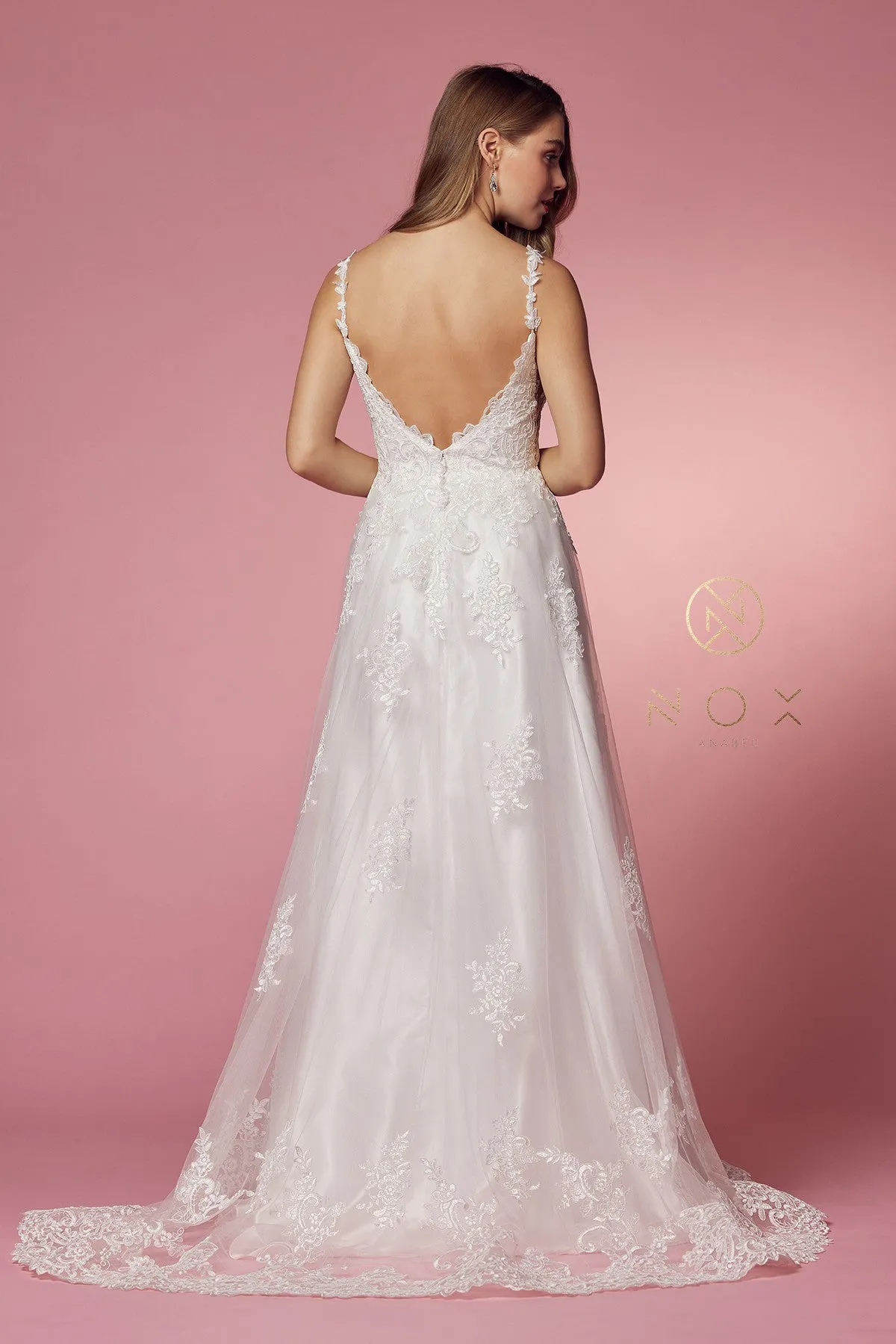 NOX ANABEL C461 Lace Applique A-Line Wedding Dress