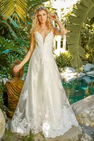 NOX ANABEL C461 Lace Applique A-Line Wedding Dress