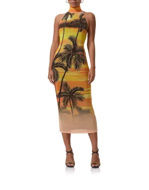 Olimpia Midi Dress - Sunrise Palms