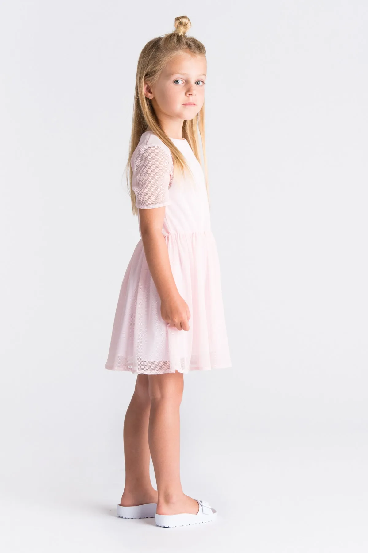 OMAMImini Fit and Flare Girls Dress - Pink