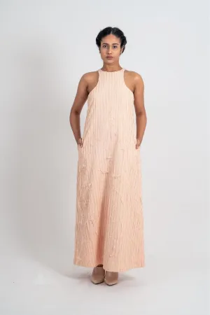 Pink Textured Halter Dress