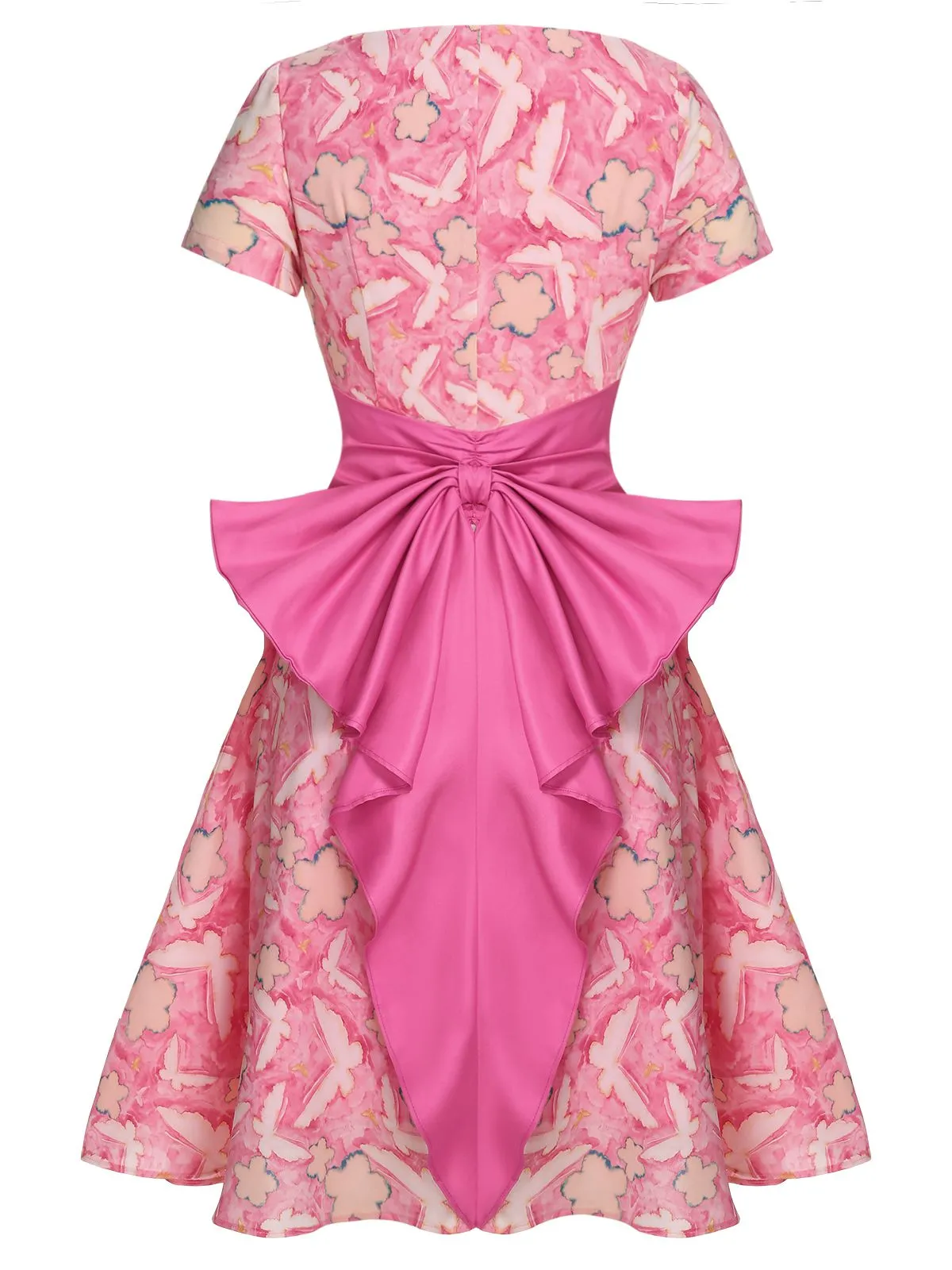 [Pre-Sale] Pink 1950s Butterfly Silhouette Bow Dress