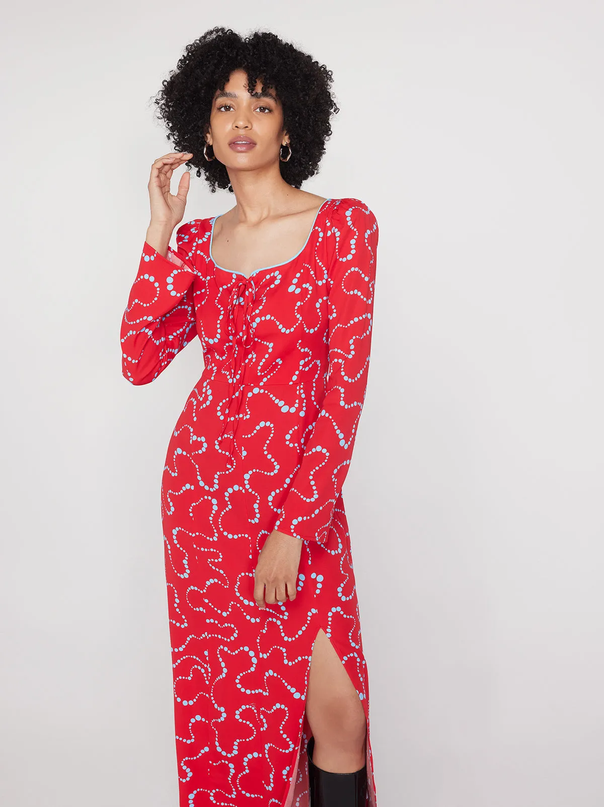 Rhonda Watermelon Trail Print Dress