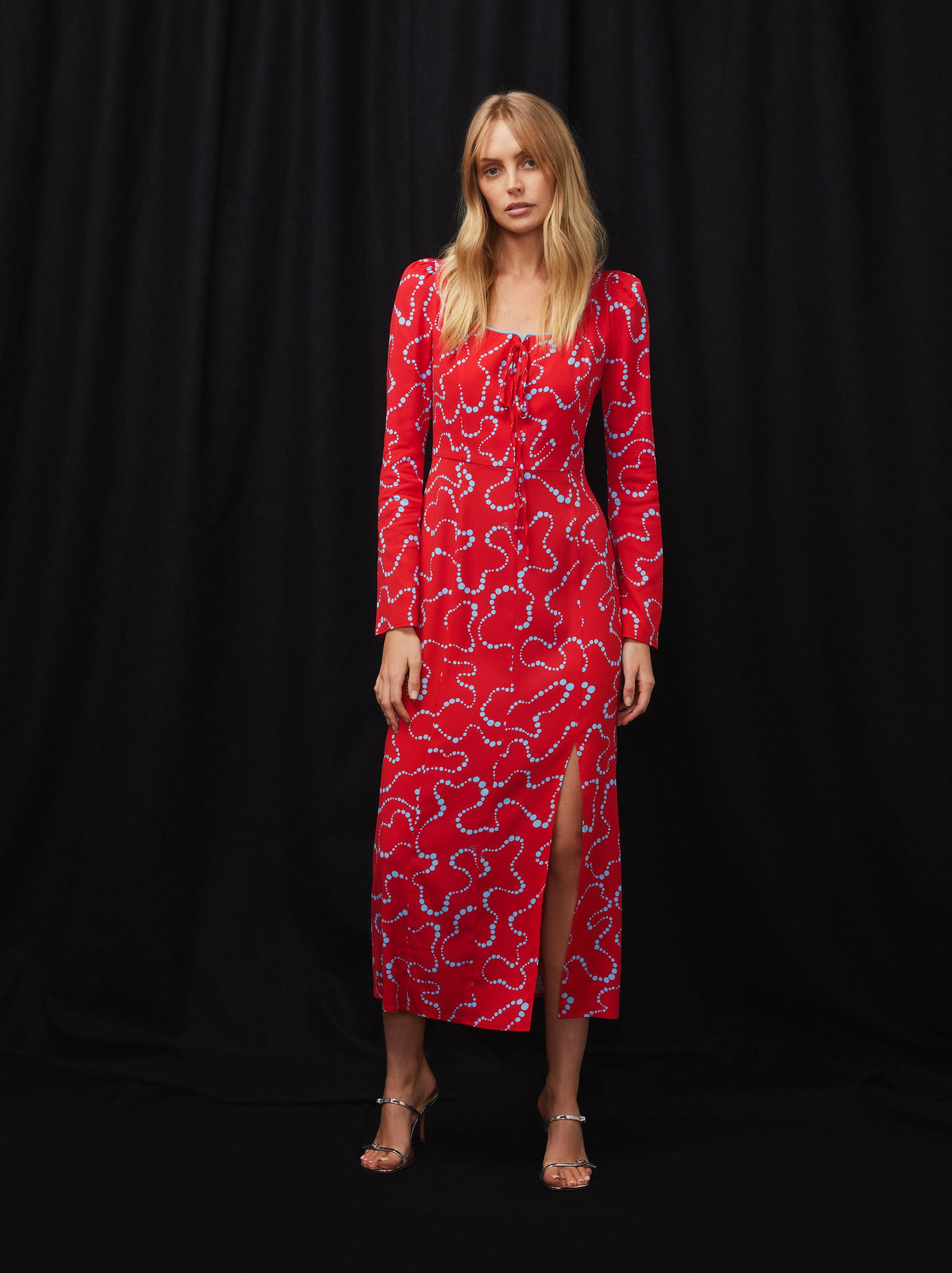 Rhonda Watermelon Trail Print Dress