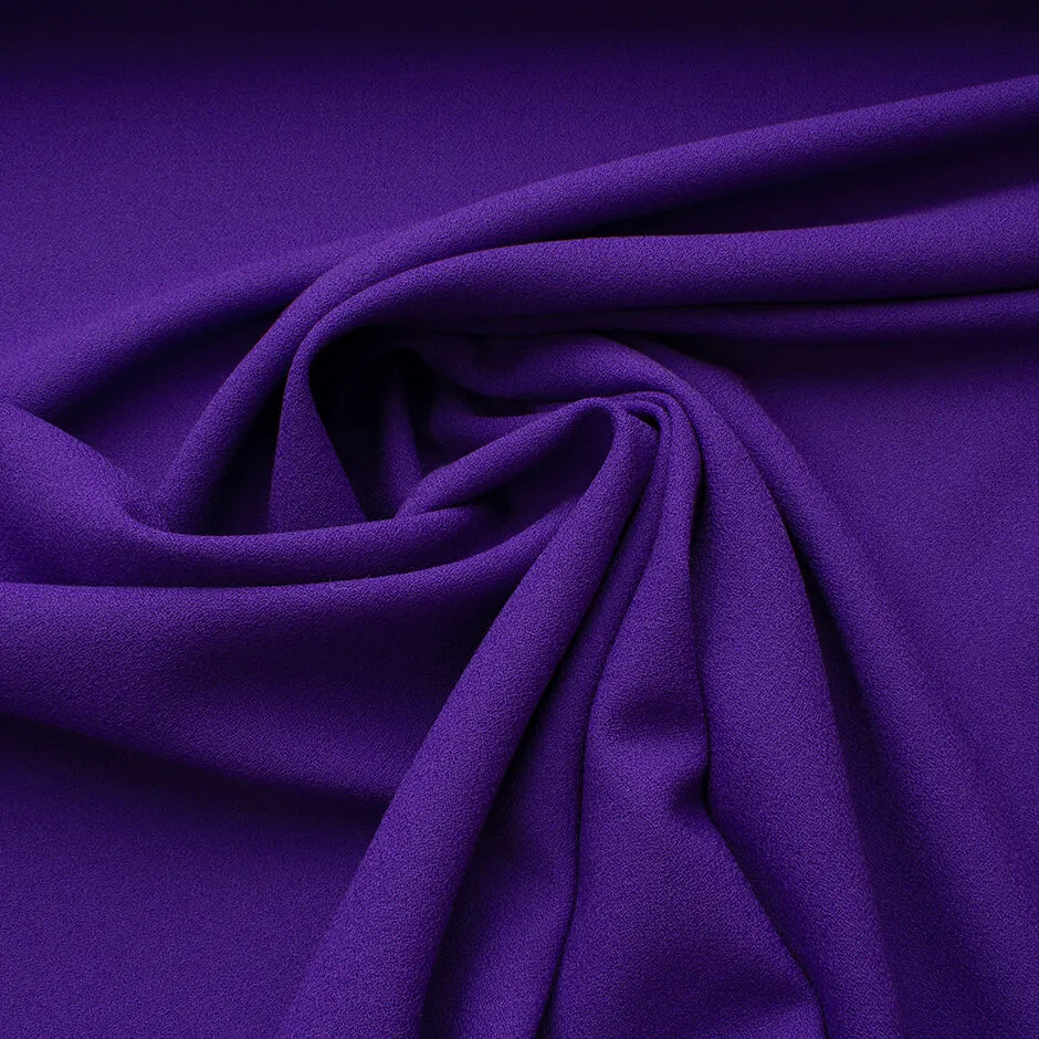 Rich Purple Single Wool Crêpe