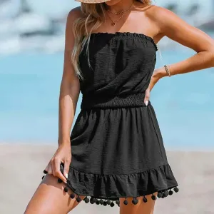 Sexy Bag Hip Slim Solid Color Short Sleeved Basic Comfortable All-match Daily Mini Fashion Dress