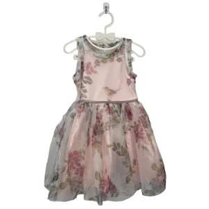 Sleeveless Overlay Tulle Floral Dress