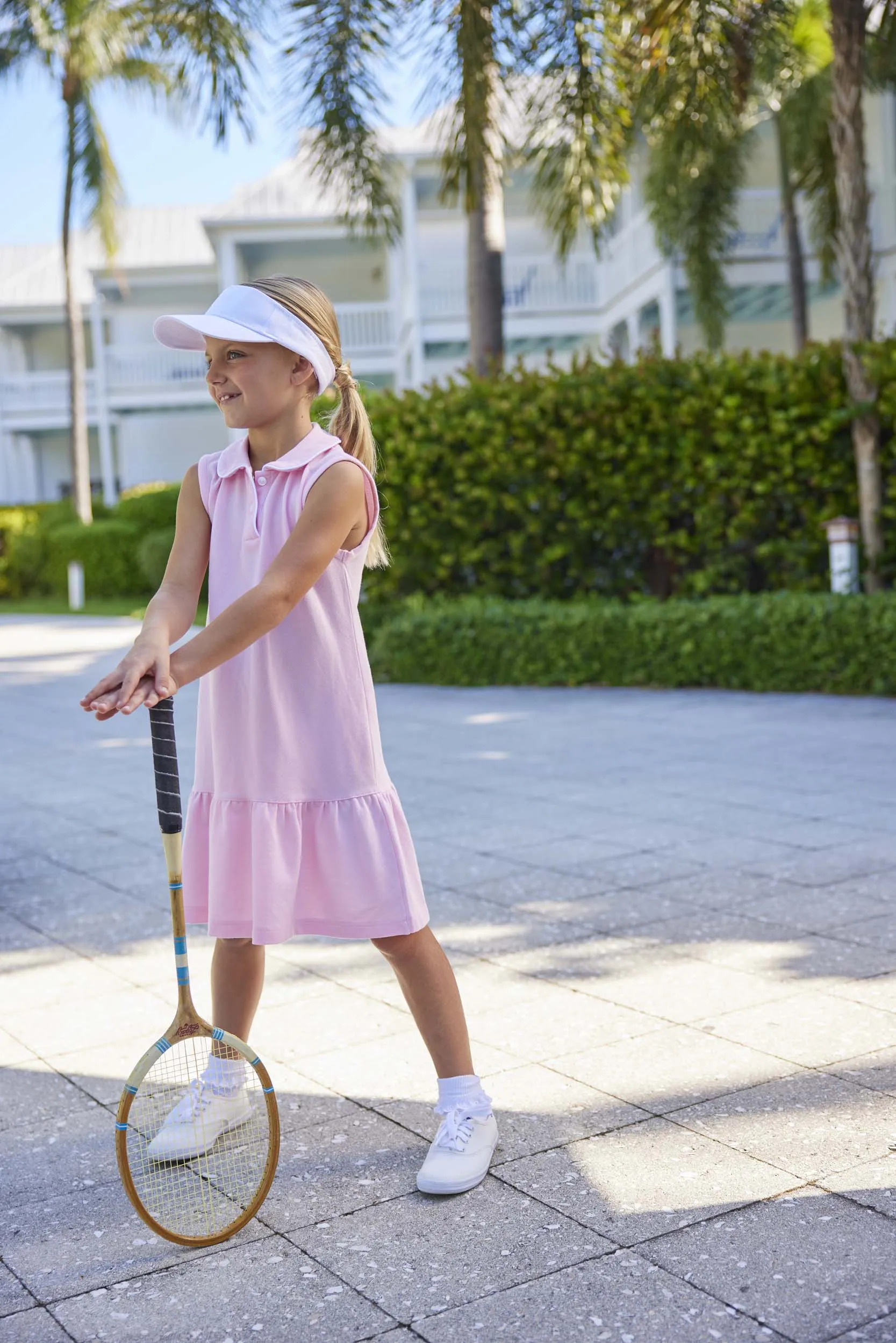 Sleeveless Polo Dress - Light Pink