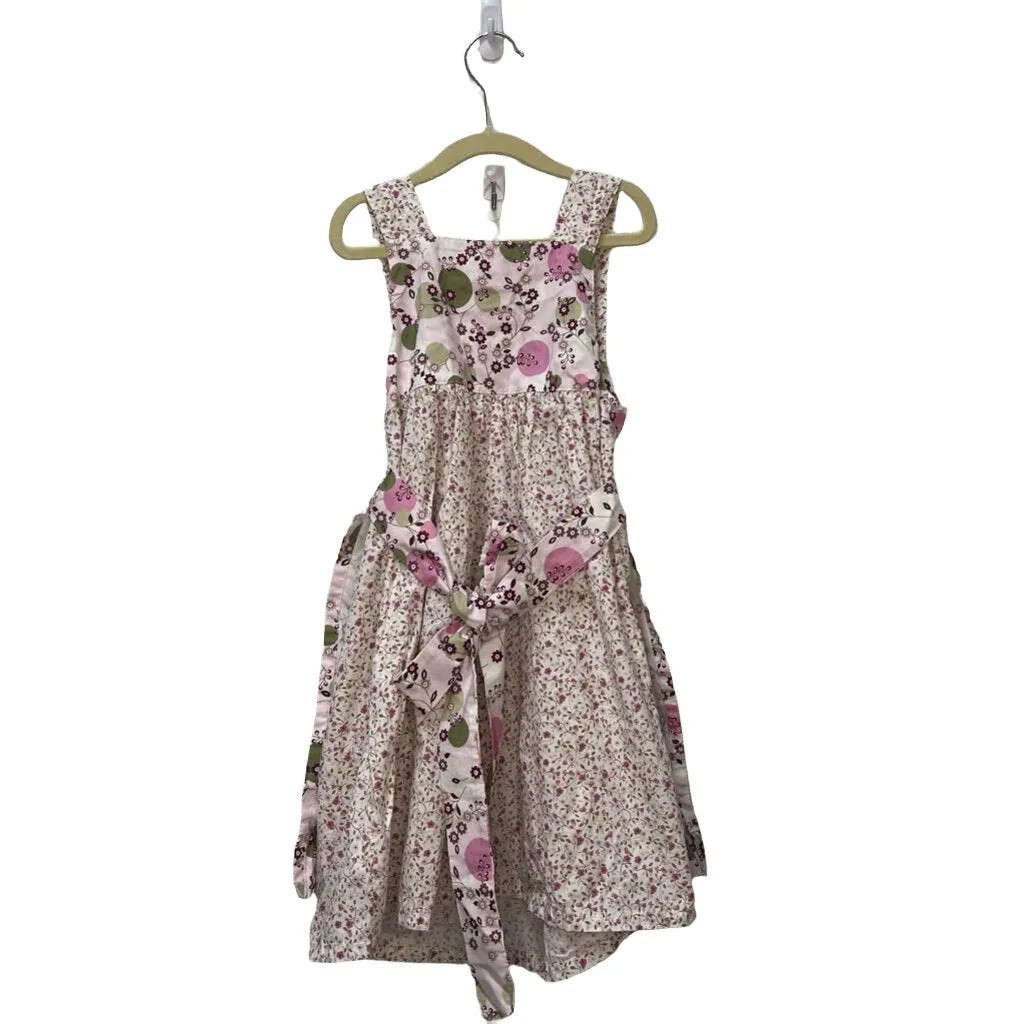 Sleeveless Tie Waist Dress / Flowers