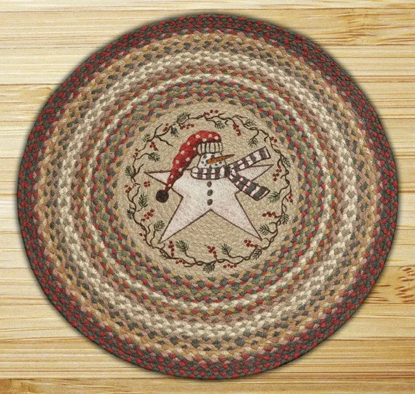 Snow Star Round Patch Rug