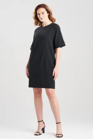 Solid Knit Crepe T-Shirt Dress