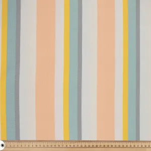 Summer Pastel Stripe Cotton Canvas Print