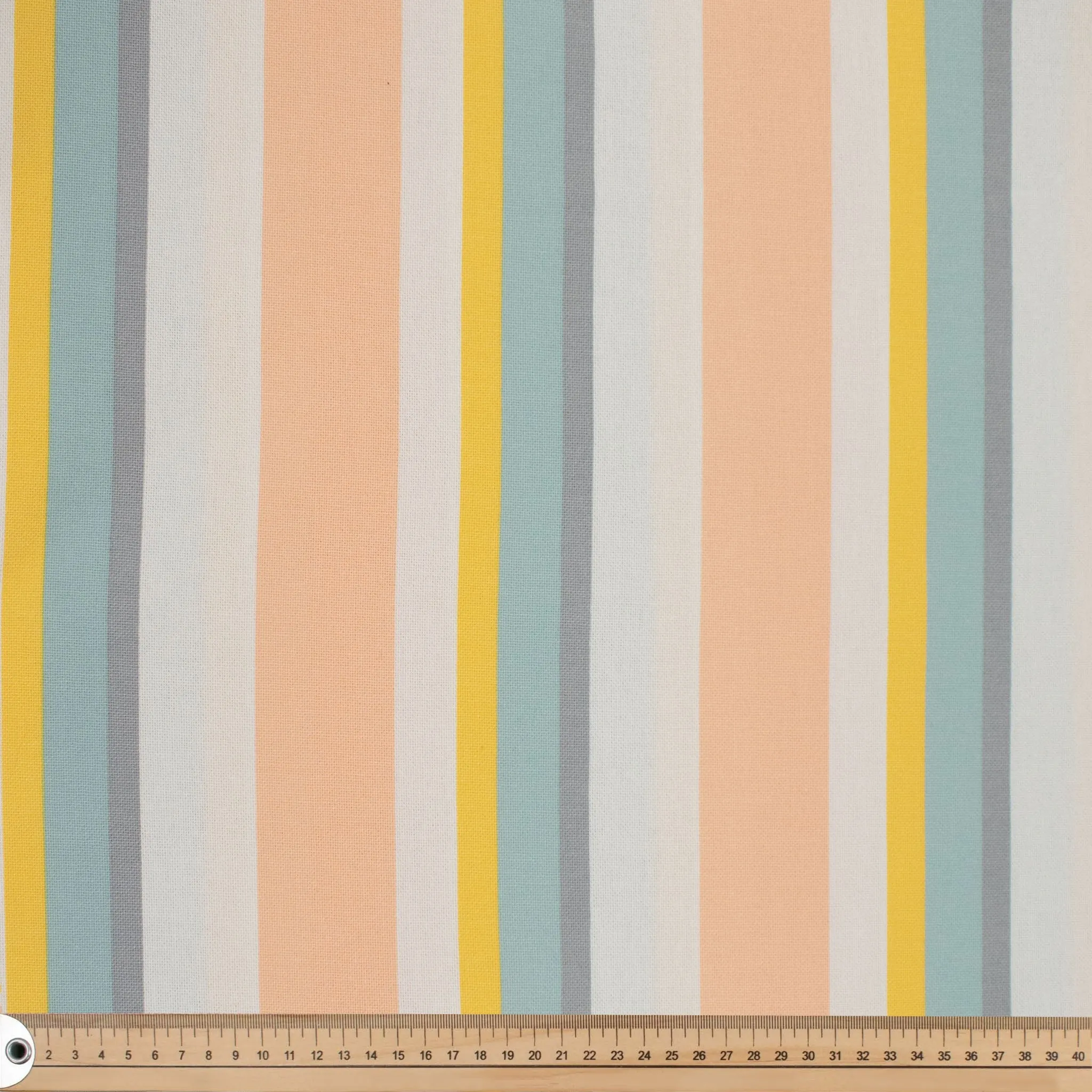 Summer Pastel Stripe Cotton Canvas Print