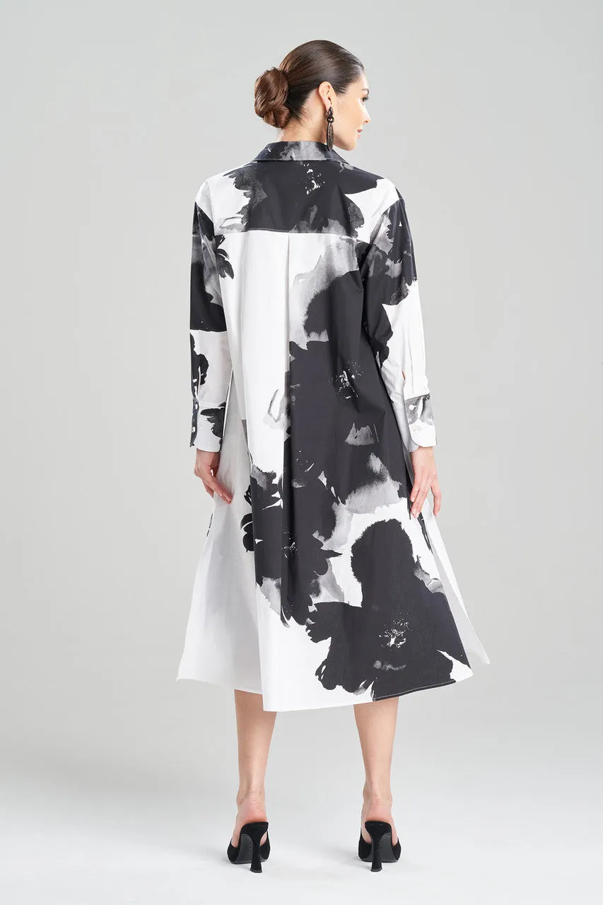 Taichou Cotton Poplin Oversized Half Placket Shirtdress