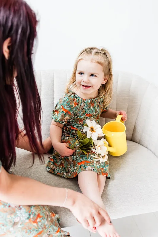 Teal Thicket Girls Smocked Dress