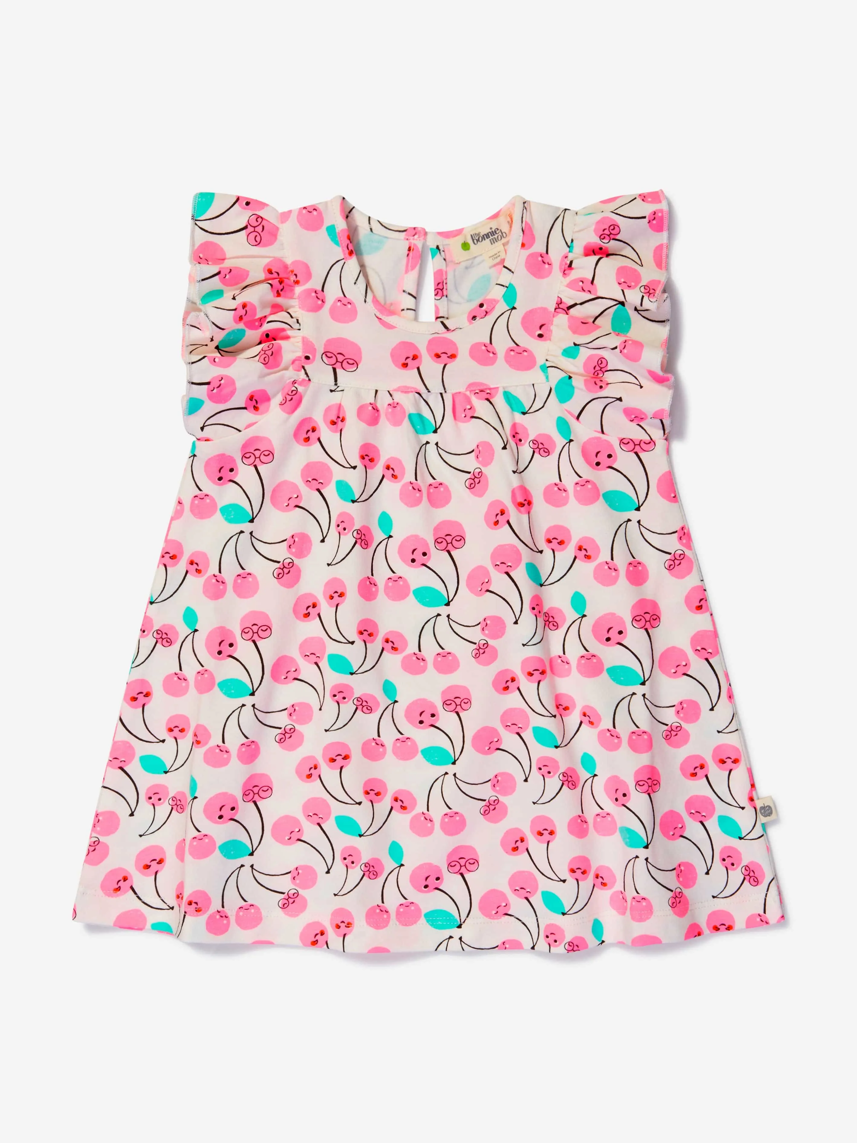 The Bonnie Mob Girls Organic Cotton Cherry Print Dress