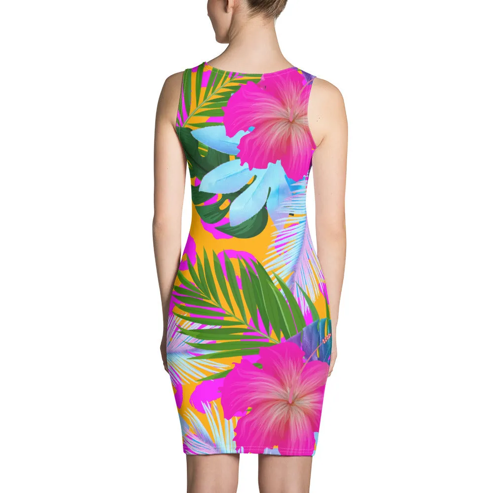 Tropical Floral Bodycon Dress