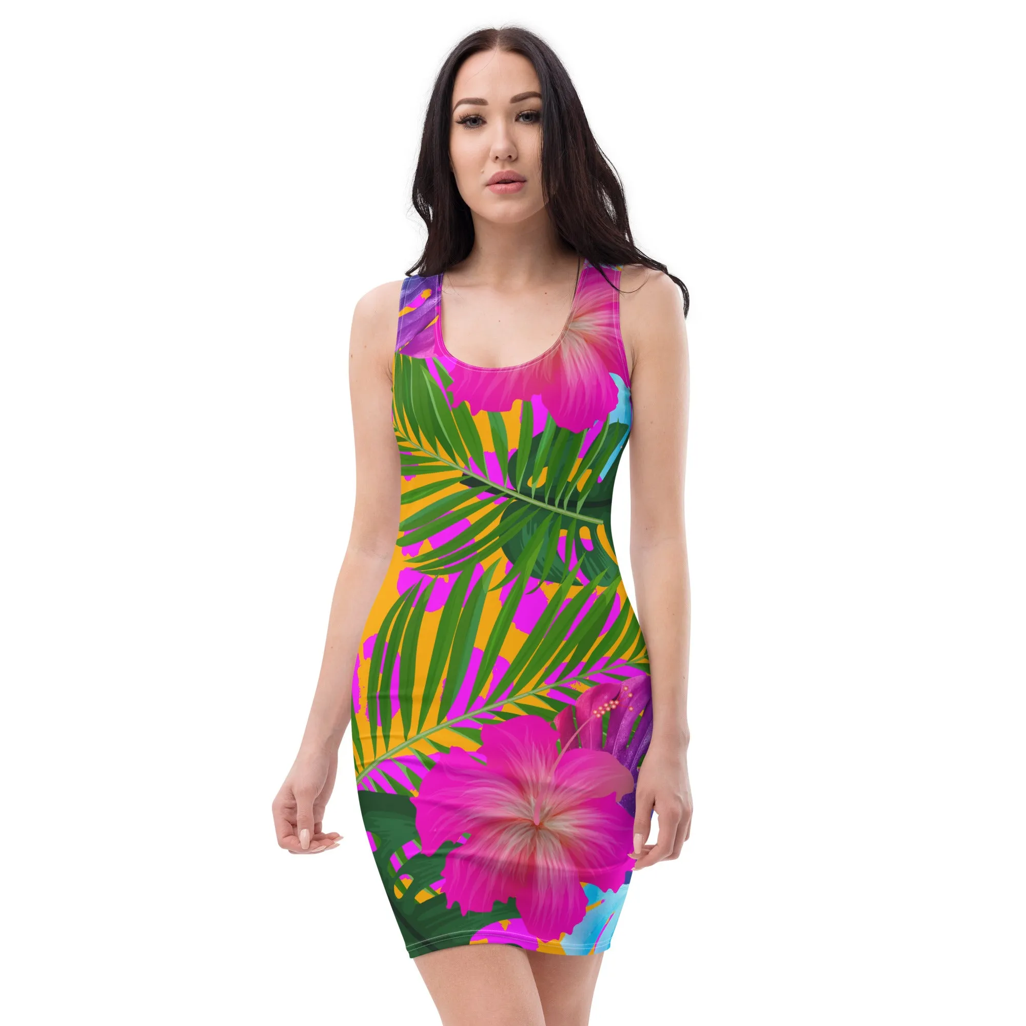 Tropical Floral Bodycon Dress