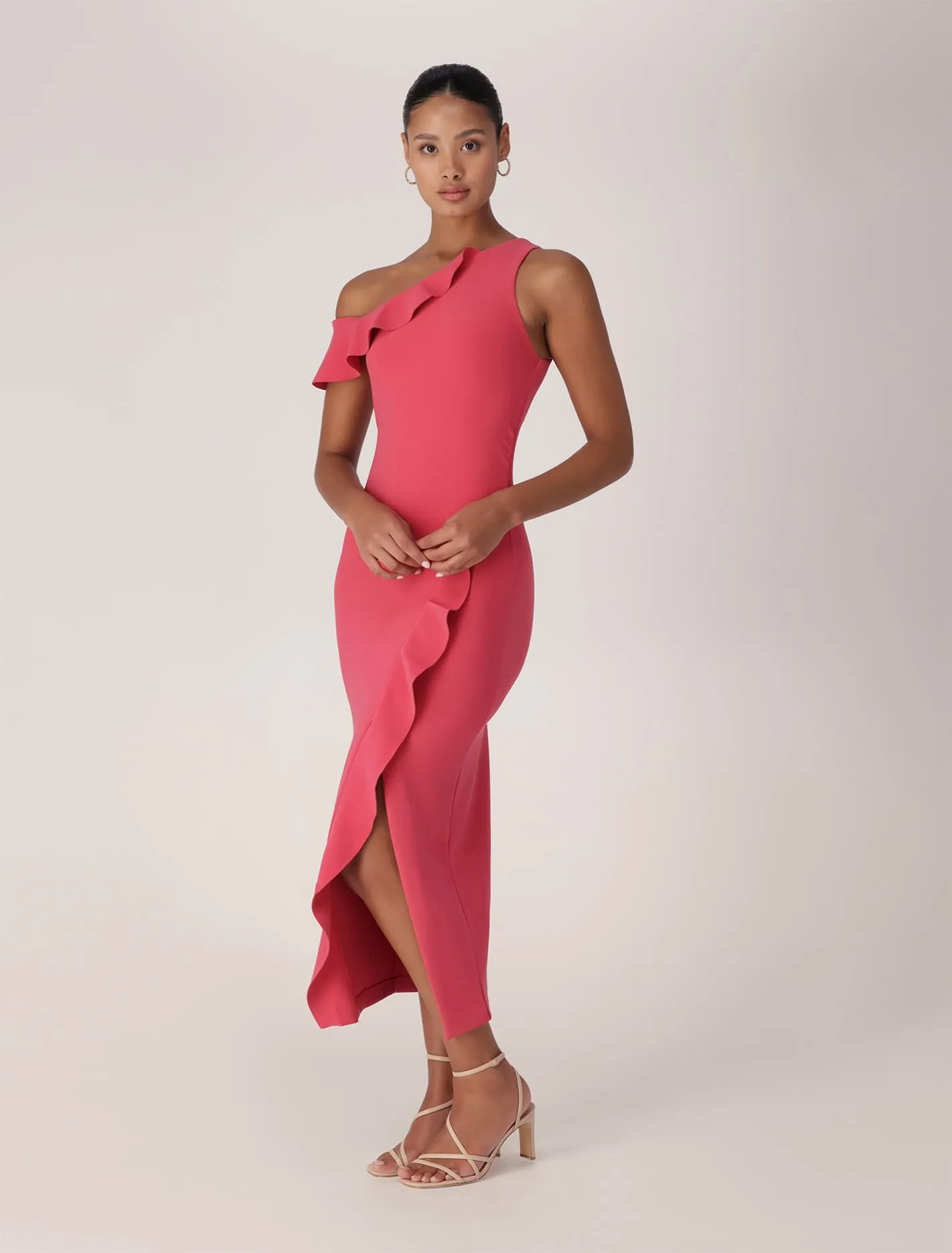 Tyra One Shoulder Ruffle Bodycon Dress