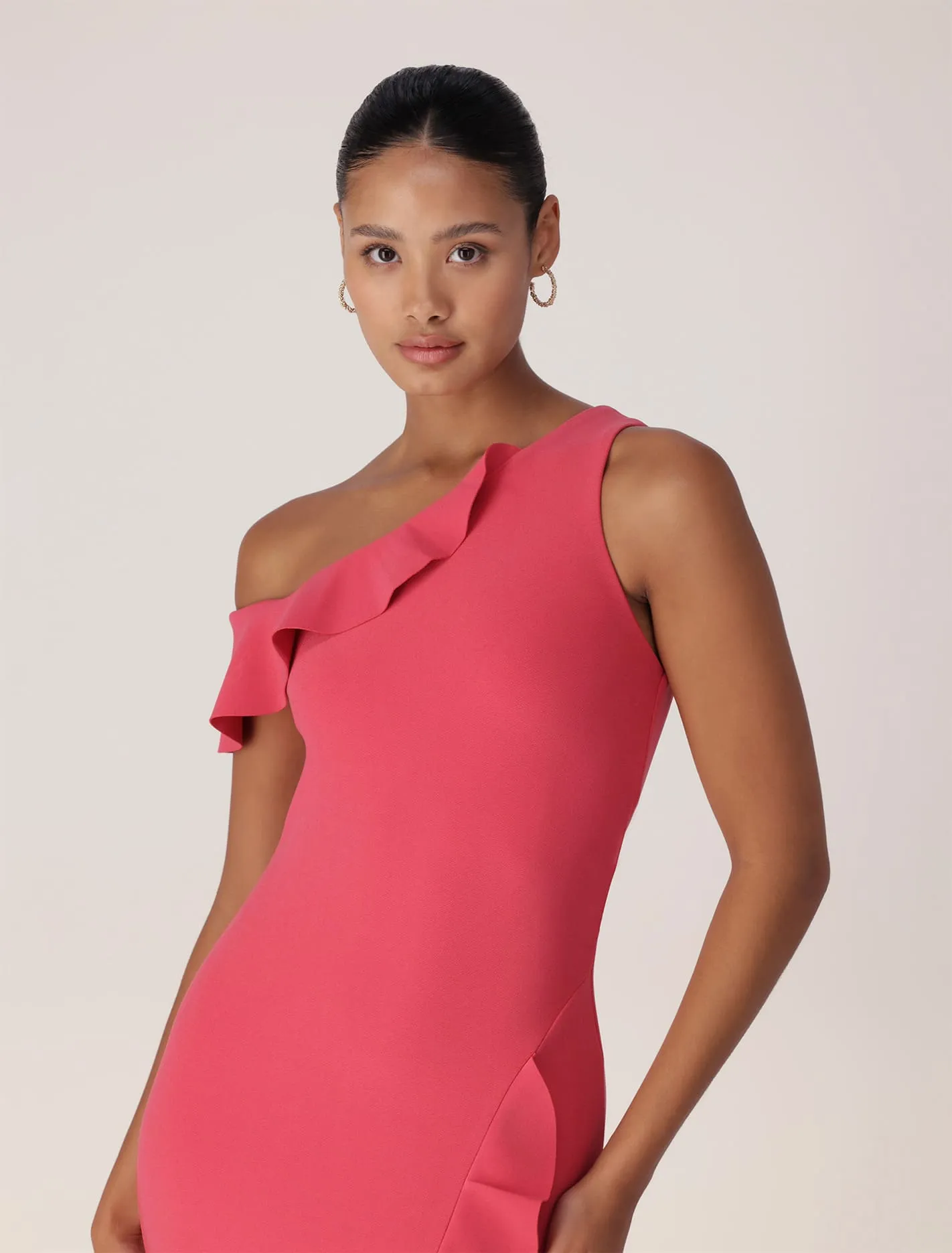 Tyra One Shoulder Ruffle Bodycon Dress