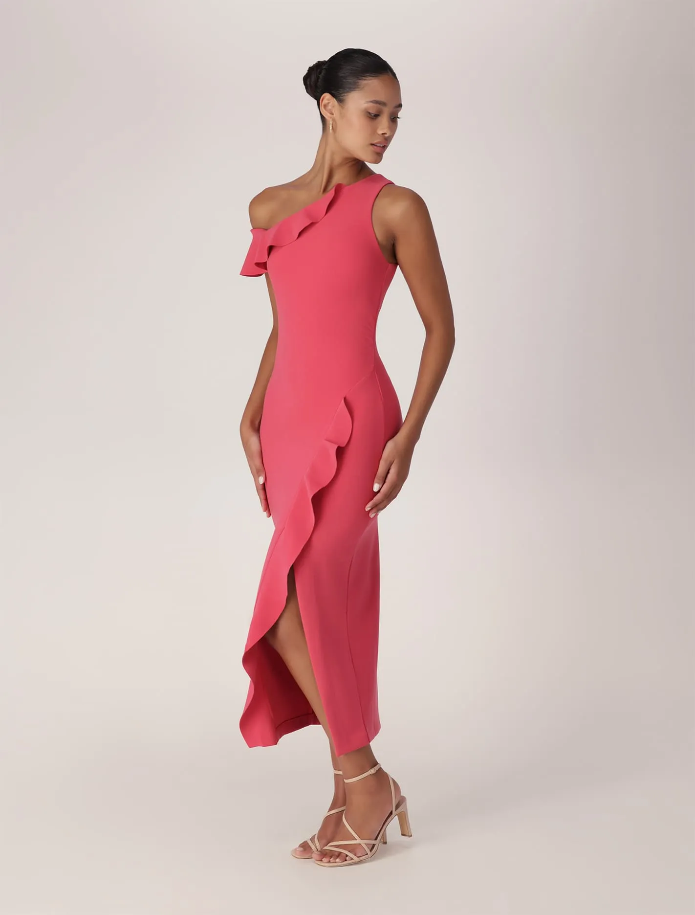 Tyra One Shoulder Ruffle Bodycon Dress