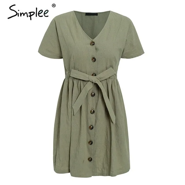 VenusFox Vintage button shirt dresses