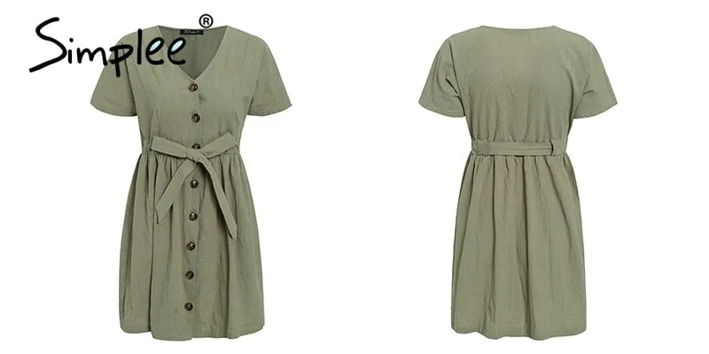 VenusFox Vintage button shirt dresses