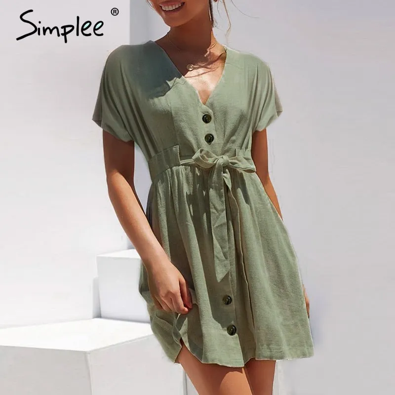 VenusFox Vintage button shirt dresses