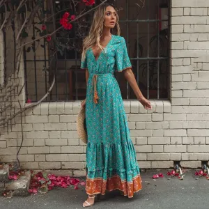 Vintage  Multi Print Maxi Dress