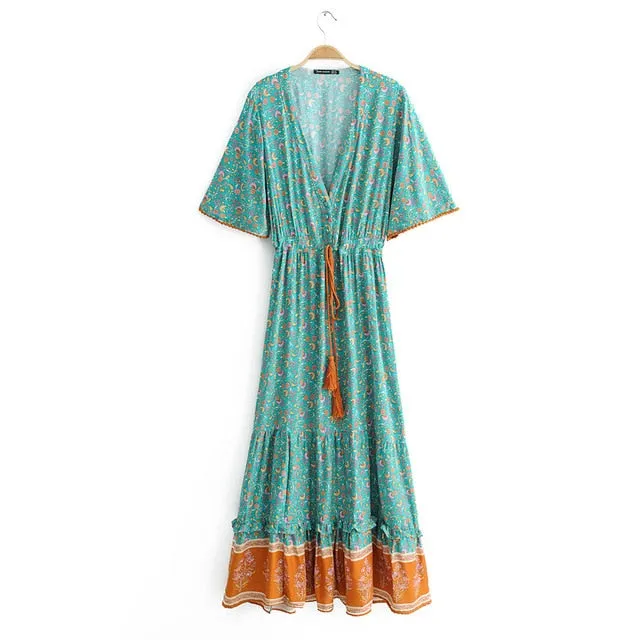 Vintage  Multi Print Maxi Dress