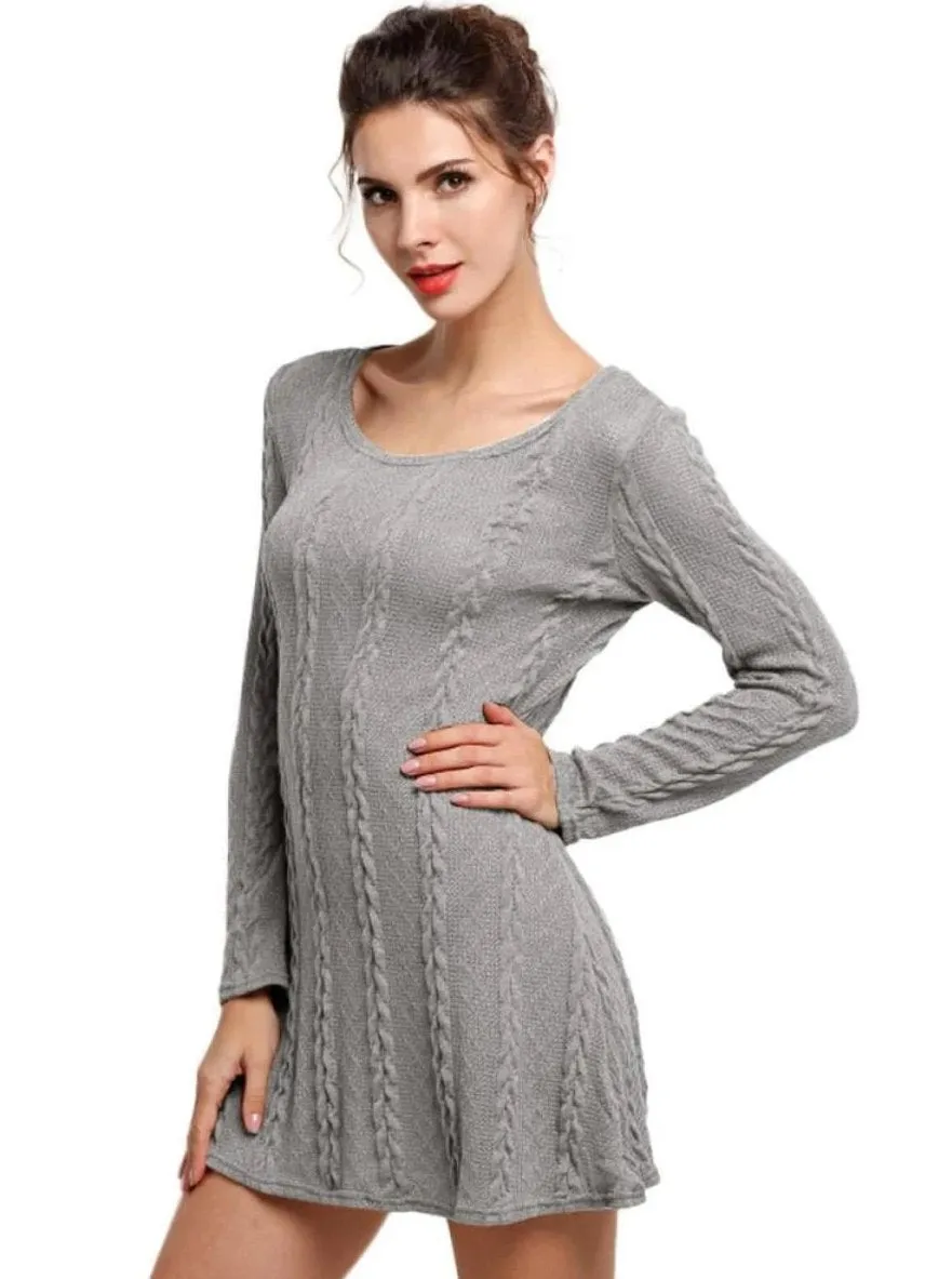 Women's Casual Long Sleeve Sweater Dress